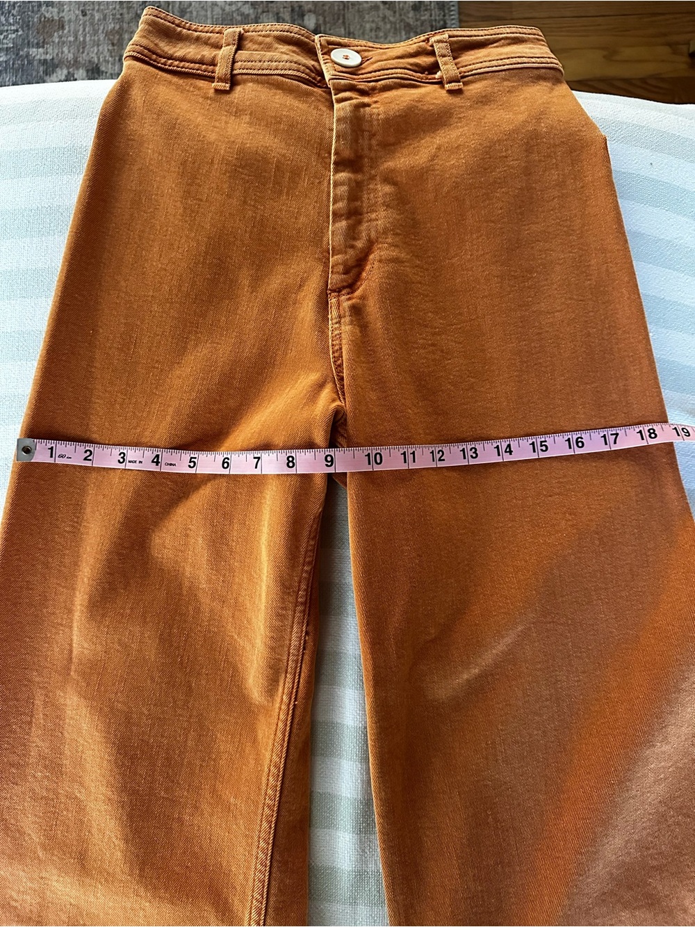 Zara Burnt Orange High-Waist Jeans - Picture 6 of 7